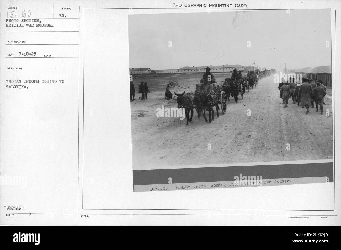 Truppe indiane che arrivano a Salonicco. Collezione di fotografie della prima Guerra Mondiale, 1914-1918 che raffigurano le attività militari delle forze armate britanniche e di altre nazioni e del personale durante la prima Guerra Mondiale Foto Stock
