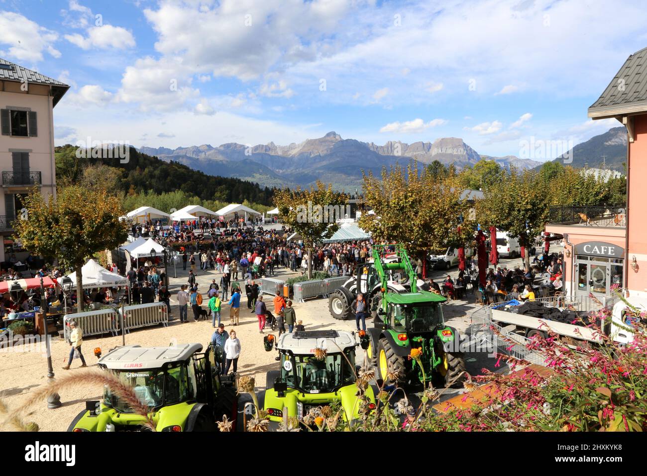 Foire agricole. Saint-Gervais-les-Bains. Alta Savoia. Auvergne-Rhône-Alpes. Francia. Foto Stock