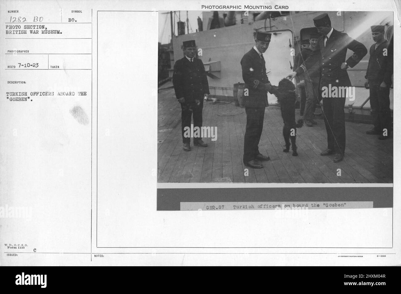 Ufficiali turchi a bordo del 'Goeben'. Collezione di fotografie della prima Guerra Mondiale, 1914-1918 che raffigurano le attività militari delle forze armate britanniche e di altre nazioni e del personale durante la prima Guerra Mondiale Foto Stock