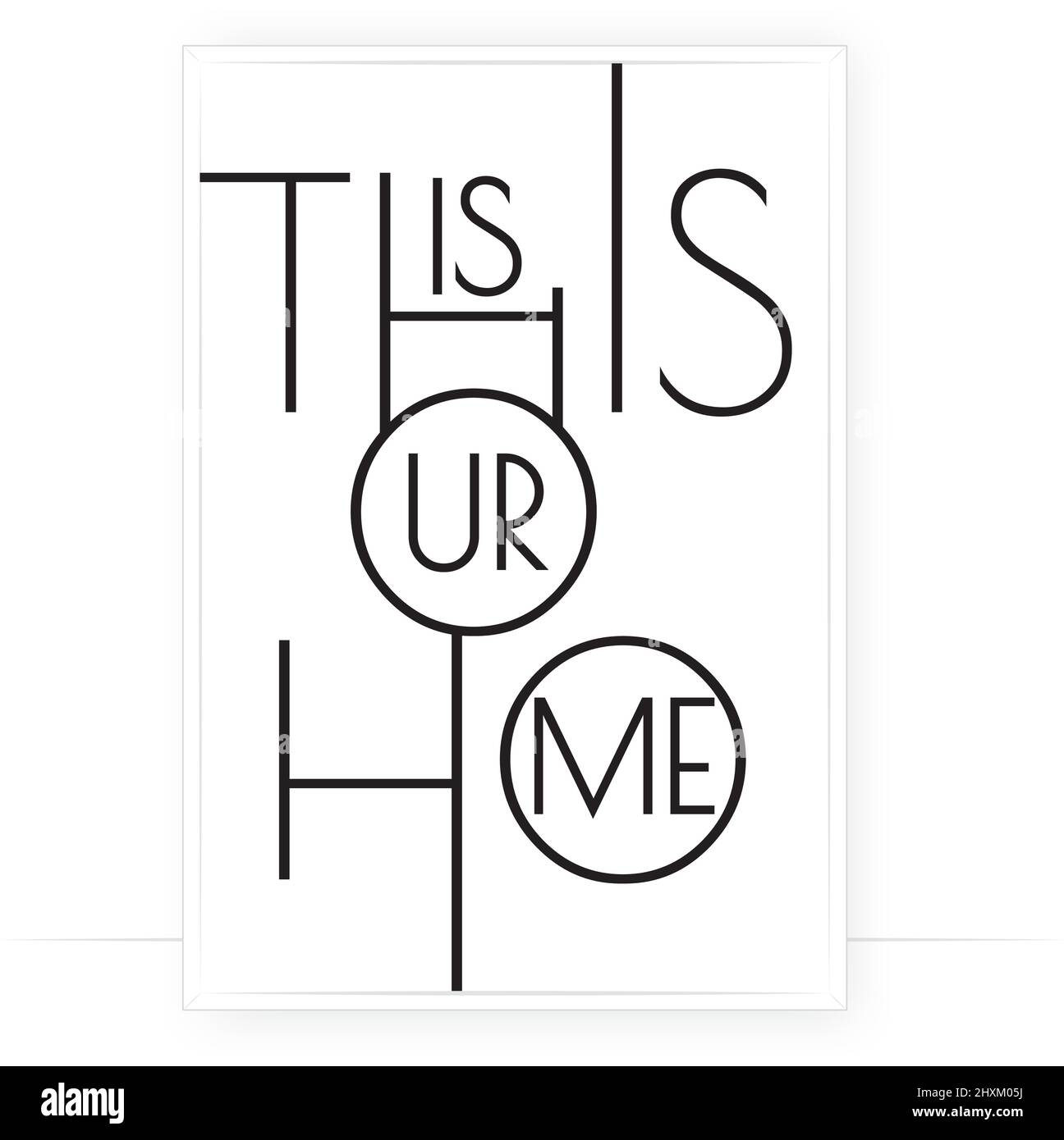 Questa è la nostra casa, vettore. Poster dal design minimalista tipografico scandinavo. Arte da parete, opere d'arte. Disegno di scrittura, lettere. Home grafica Illustrazione Vettoriale