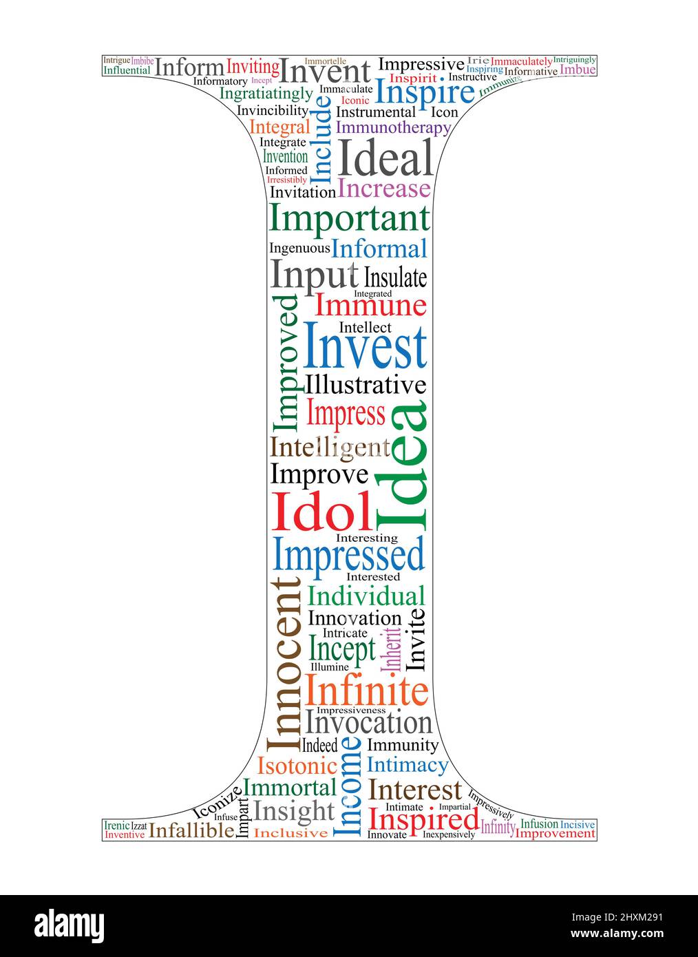 ABC Word cloud. Parole positive lettera i Illustrazione Vettoriale