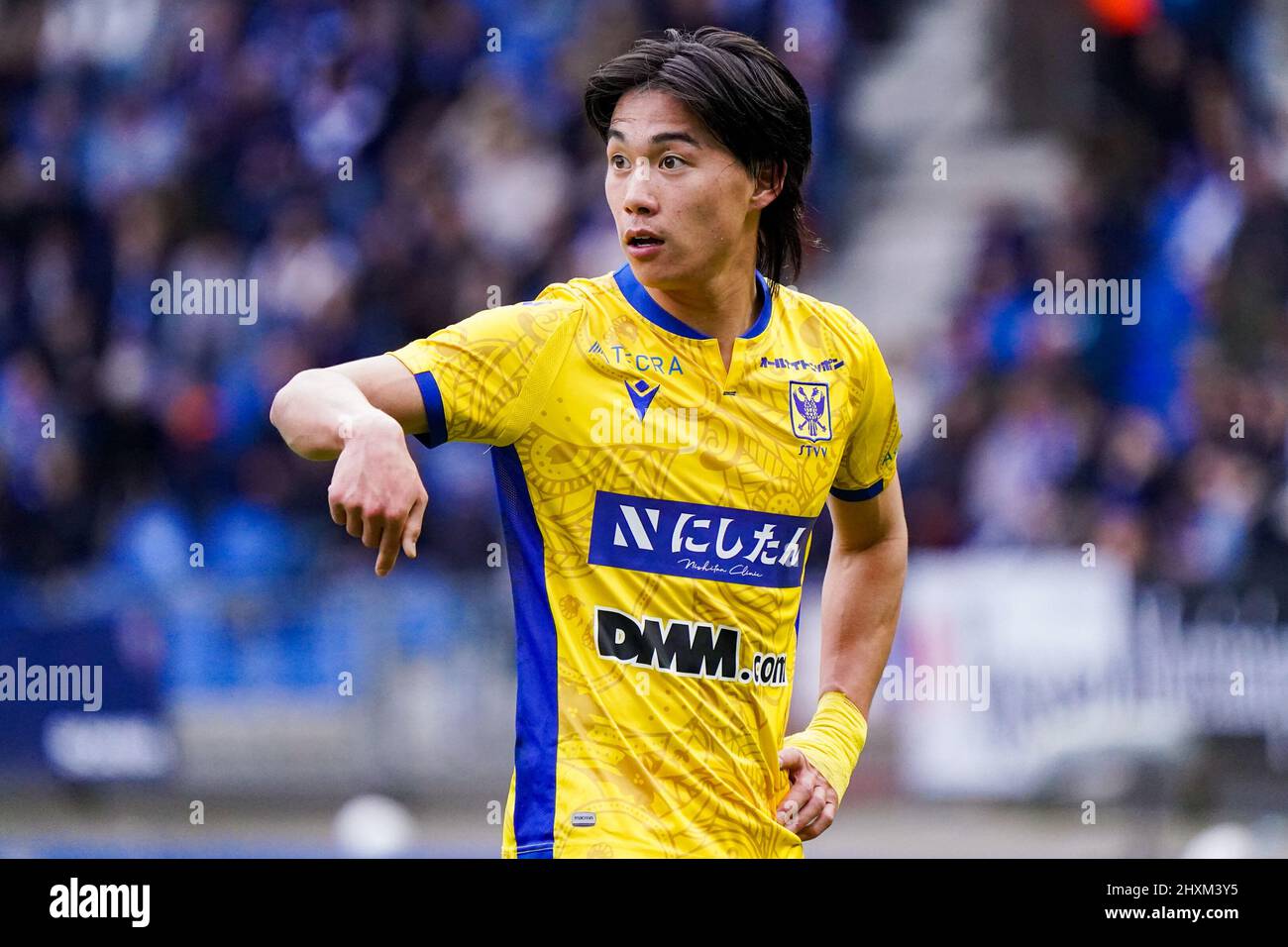 GENK, BELGIO - 13 MARZO: Daichi Hayashi di Sint-Truidense VV durante la partita della Jupiler Pro League tra KRC Genk e Sint-Truidense VV alla Cegeka Arena il 13 marzo 2022 a Genk, Belgio (Foto di Jeroen Meuwsen/Orange Pictures) Foto Stock