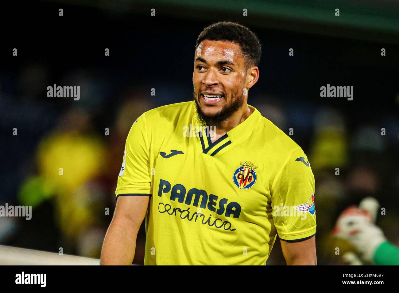 Arnaut Danjuma di Villarreal durante il campionato spagnolo la Liga partita di calcio tra Villarreal CF e RC Celta de Vigo il 12 marzo 2022 allo stadio Ceramica di Valencia, Spagna - Foto: Ivan Terron/DPPI/LiveMedia Foto Stock