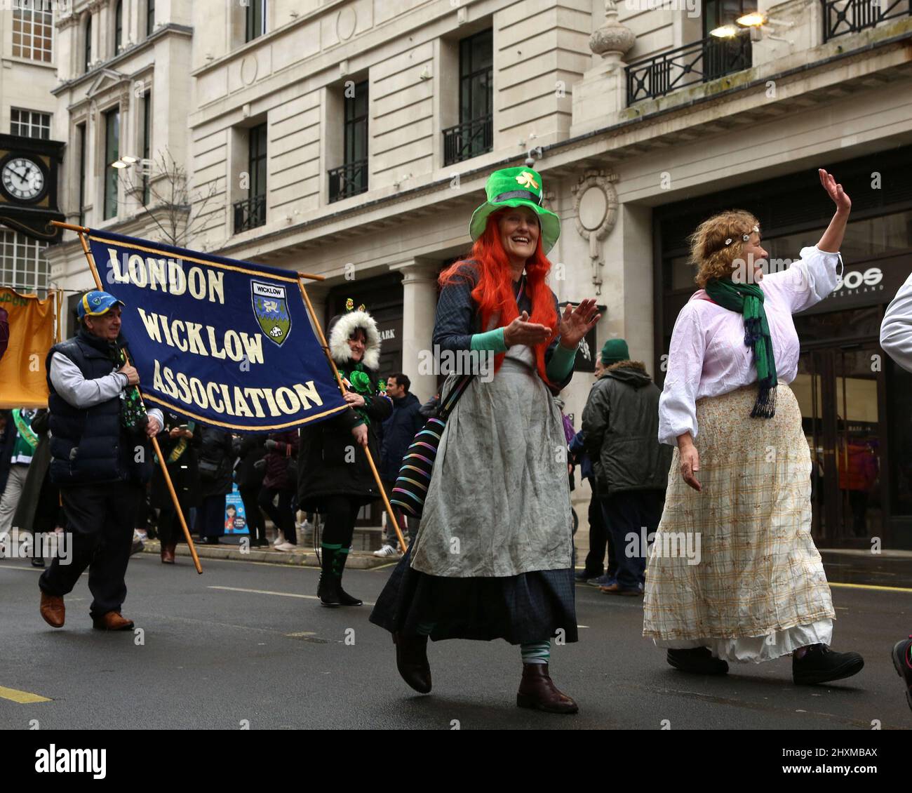 Londra, 13th marzo 2022, domenica 13th marzo si svolgono a Londra le celebrazioni del giorno di San Patrizio, con una sfilata che passa da Hyde Park alla principale area dei festival di Trafalgar Square. 2022. Immagini Anna Hatfield/Pathos Foto Stock