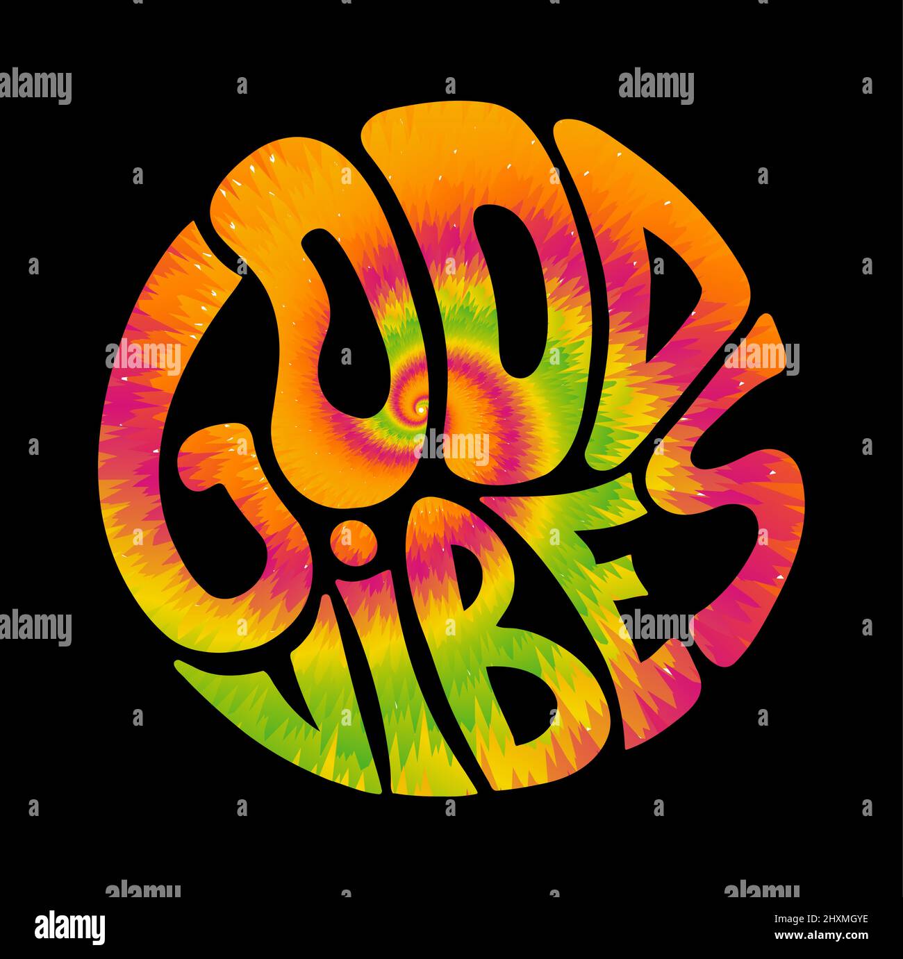 Amore,pace,unità citazione. Cravatta colorante psichedelico surreale font.Vector tiedye illustrazione logo.Love,pace,unità slogan text.60s,70s,groovy,cravatta colorante psichedelico,stampa trippy per t-shirt,poster,adesivo concetto Illustrazione Vettoriale