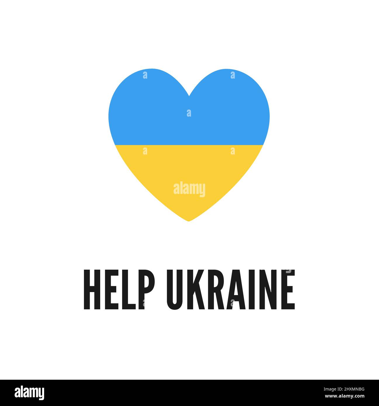 Aiuto Ucraina. Bandiera Ucraina forma di cuore concetto di pace in Ucraina Illustrazione Vettoriale