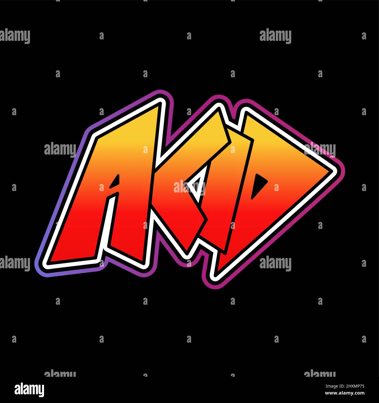 Acid word,trippy psichedelic graffiti stile Letters.Vector a mano disegnato doodle cartoon logo Illustration.Funny cool lettere trippy, viaggio, acido moda, 80s stile di stampa per t-shirt, poster concetto Illustrazione Vettoriale