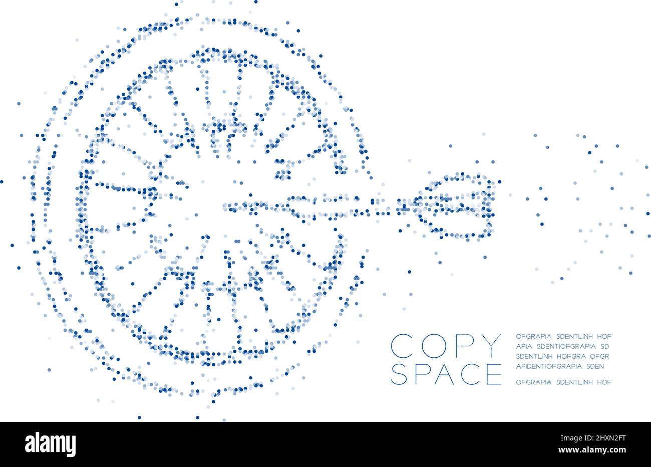 Astratto Geometric Circle dot Molecule particella dartboard forma del gioco, tecnologia VR strategia aziendale target concept design blu illustrazione di colore è Illustrazione Vettoriale