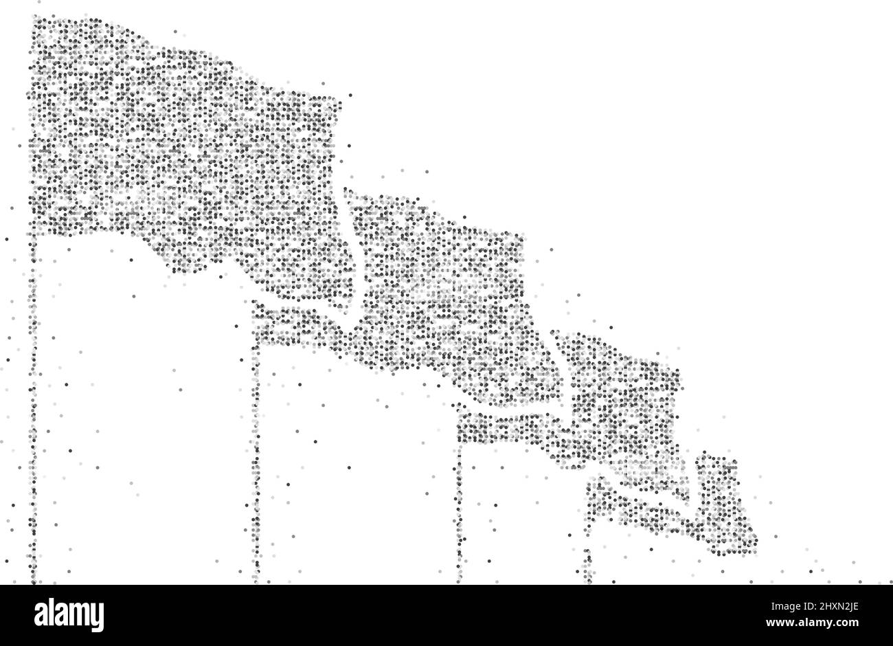 Astratto cerchio geometrico molecola di punto particella Flag gruppo forma, VR tecnologia vincitore design blu illustrazione di colore isolato su sfondo bianco wit Illustrazione Vettoriale