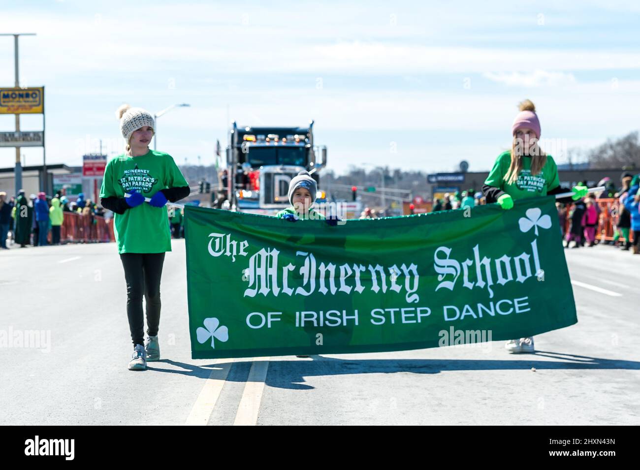 St. Patrick's Day Parade, Worcester, Massachusetts, 13 marzo 2022 Foto Stock