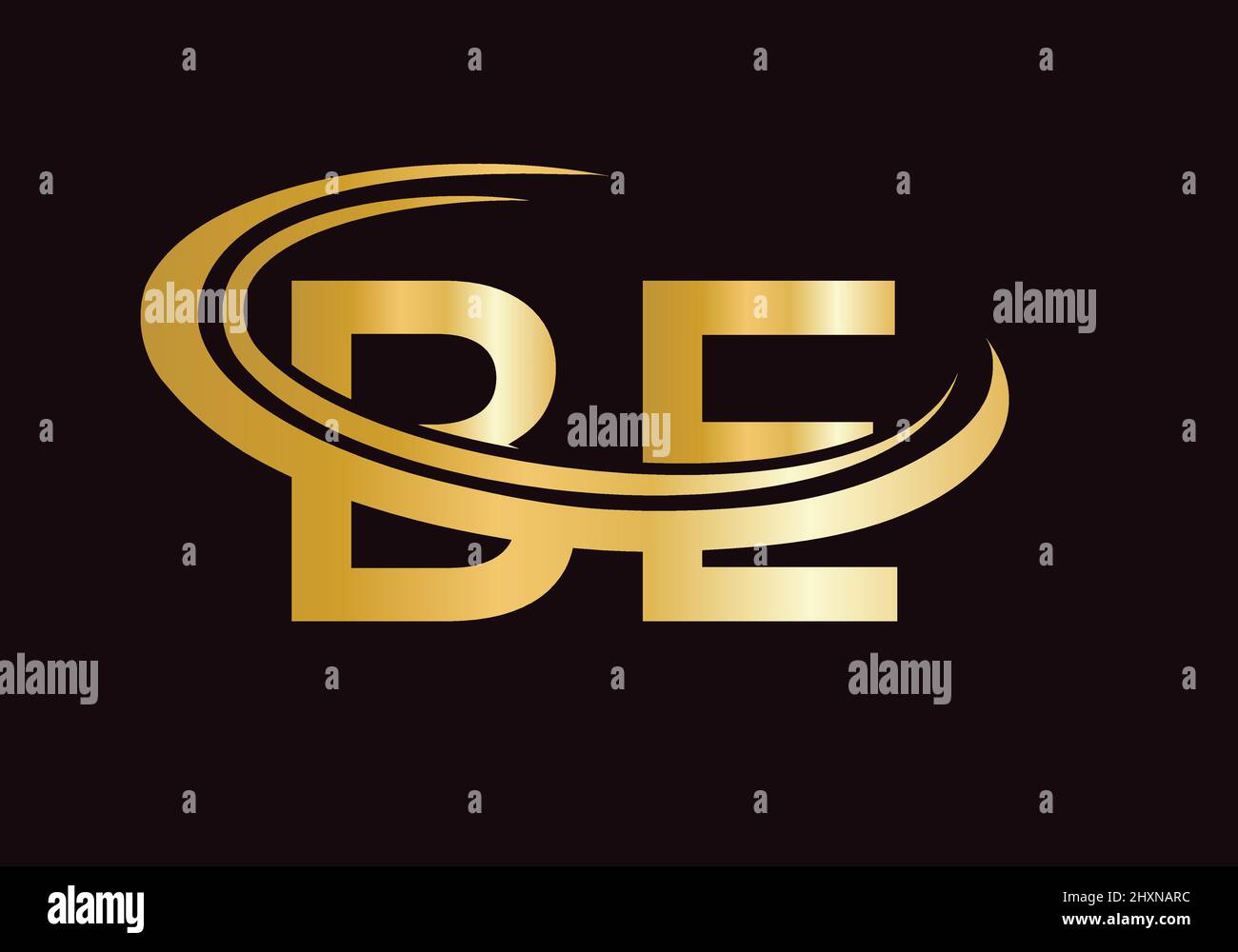 Lettera di monogramma iniziale VECTOR DI disegno DEL logo BE. MODELLO di progettazione LOGO BE Illustrazione Vettoriale