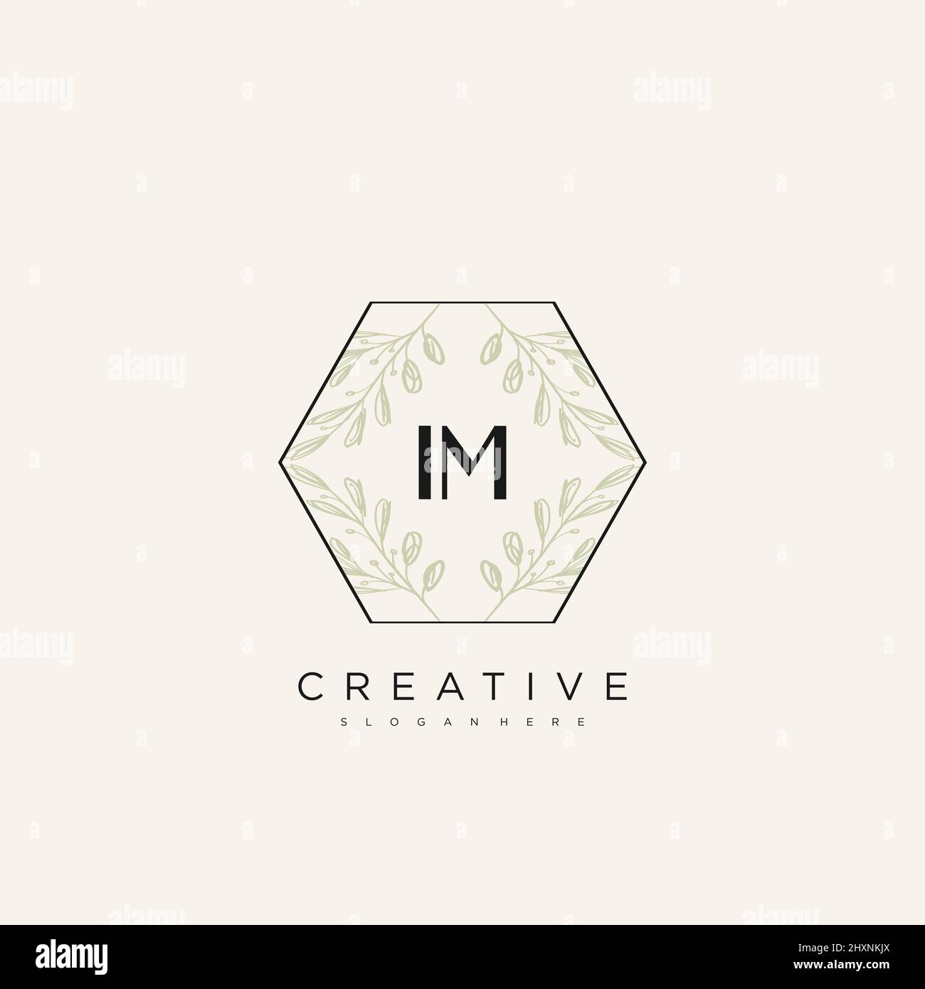 IM Initial Letter Flower Logo Template vettore premium Illustrazione Vettoriale