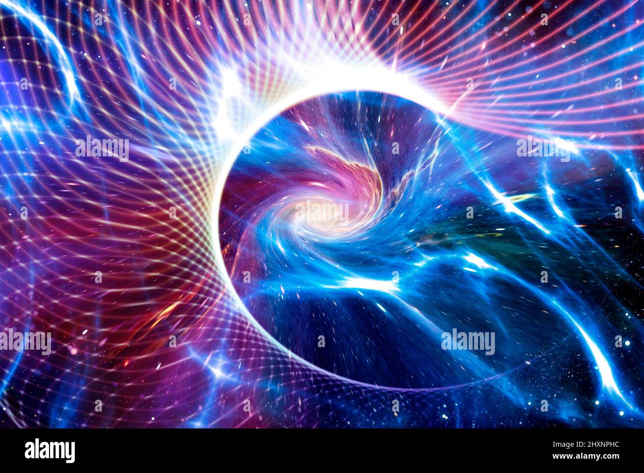 illustrazione delle onde gravitazionali Foto Stock