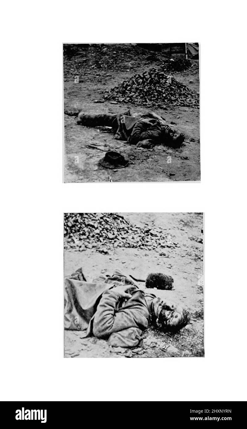 Soldati morti del libro 'Una storia del quinto reggimento, volontari del New Hampshire, nella guerra civile americana, 1861-1865' di William Child, pubblicato nel 1893 Foto Stock