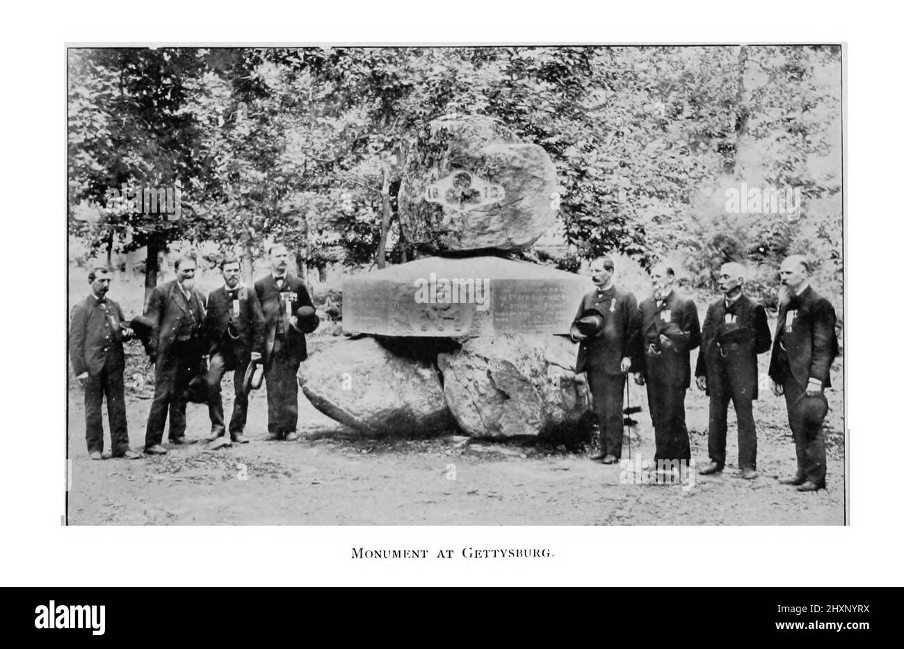 Monumento a Gettysburg dal libro 'Una storia del quinto reggimento, volontari del New Hampshire, nella guerra civile americana, 1861-1865' di William Child, pubblicato nel 1893 Foto Stock