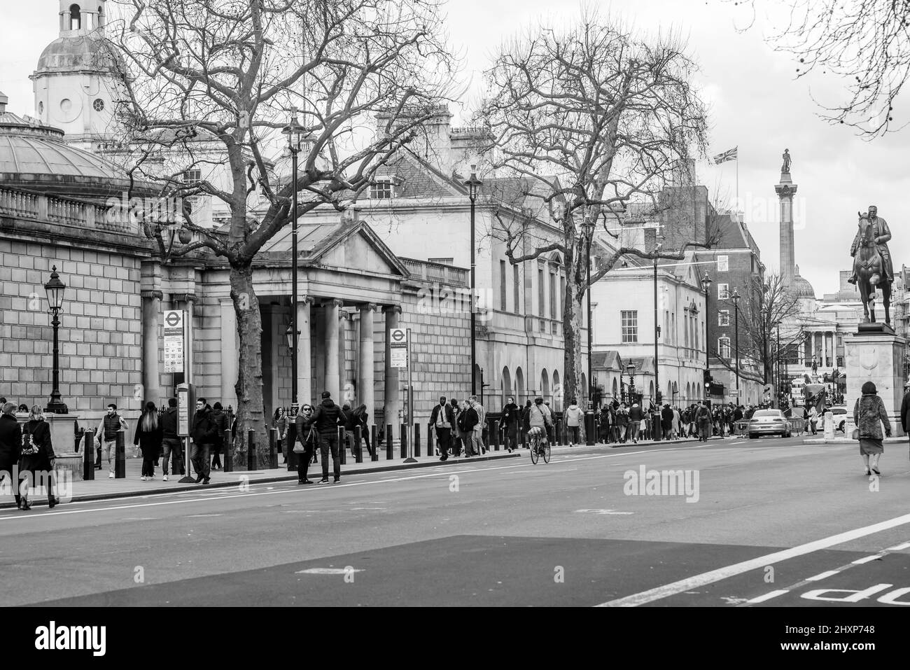 Londra intorno a Trafalgar Square e Horse Guards Foto Stock