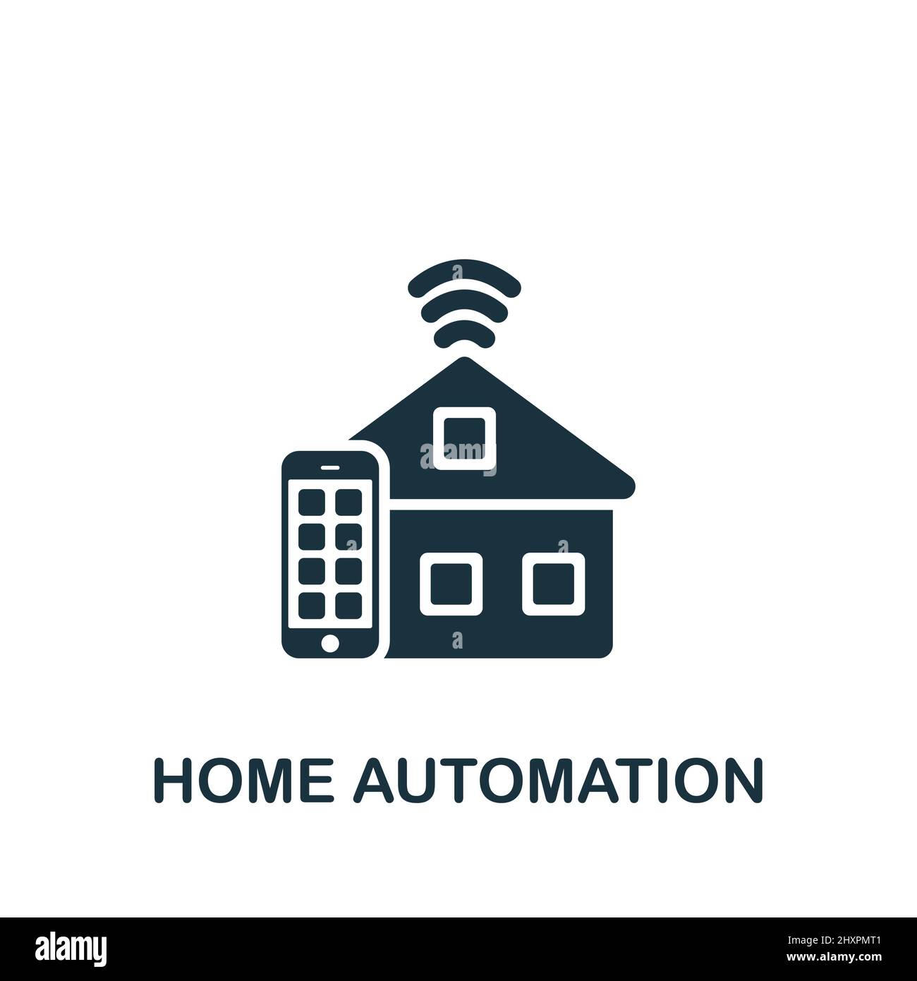 Icona automazione domestica. Icona semplice monocromatica per modelli, web design e infografiche Illustrazione Vettoriale