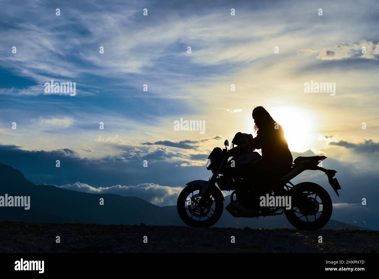 tecniche e corsi di formazione per la guida di motociclette Foto Stock