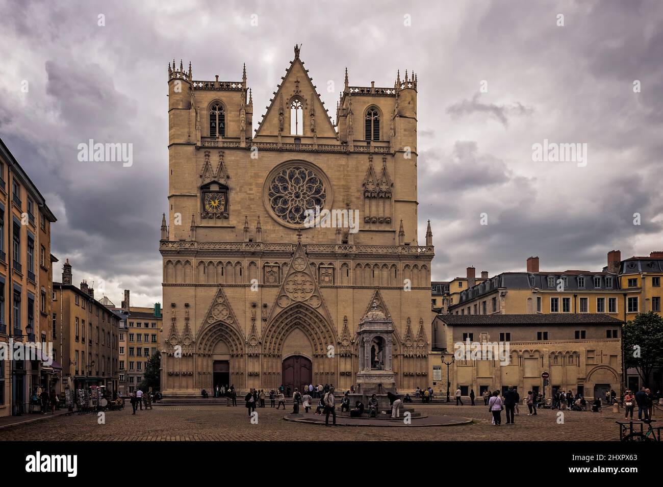 Cattedrale di Saint Jean, Lione, Rhône Alpi, Francia Foto Stock