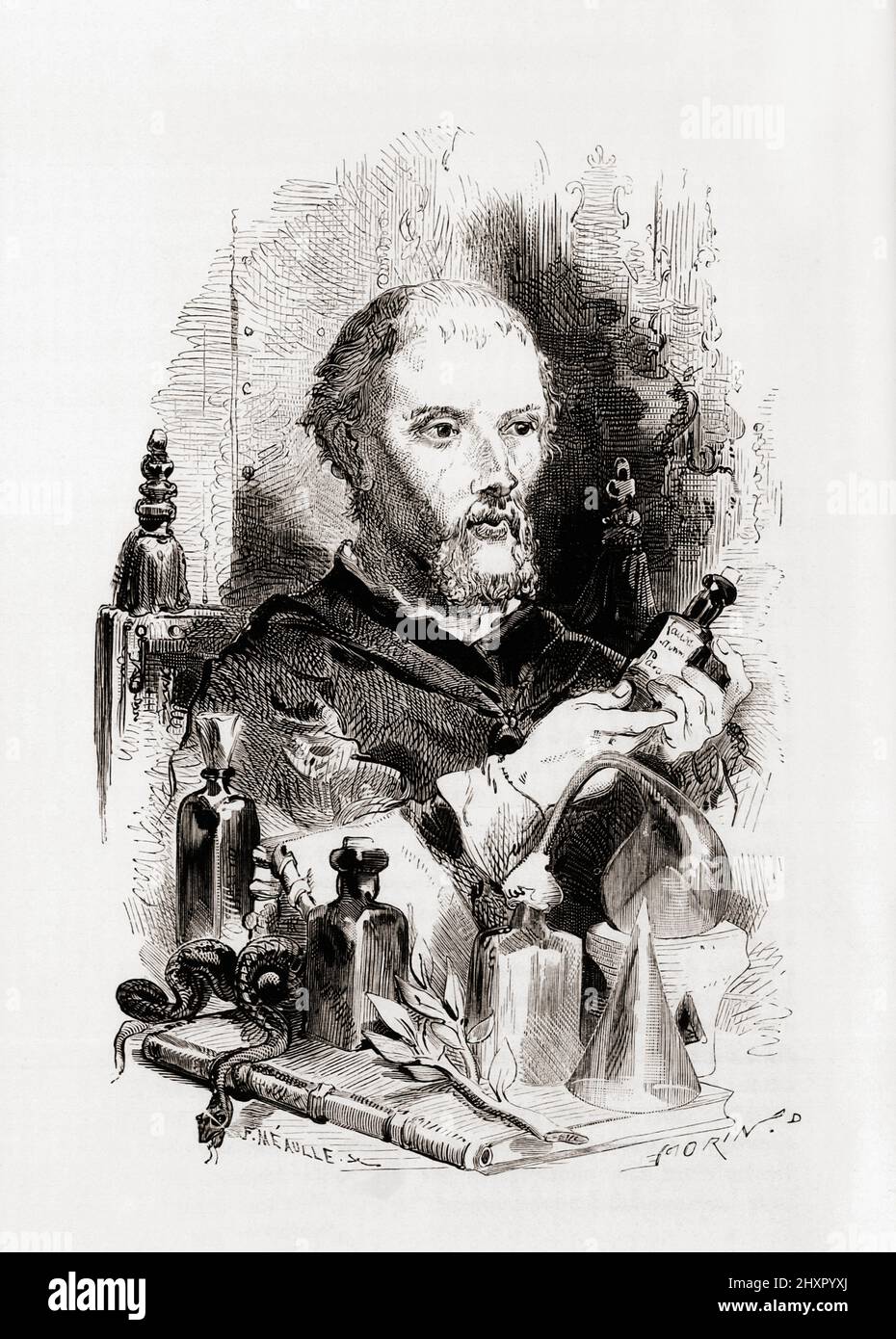 Paracelsus, nato Phillippus Aureolus Theophrastus Bombastus von Hohenheim, dal 1493 al 1541. Il medico rinascimentale svizzero ha costituito il padre della tossicologia. Dopo un'opera di F. Meaulle nell'edizione 1868 di Savants de la Renaissance di Louis Figuier. Foto Stock