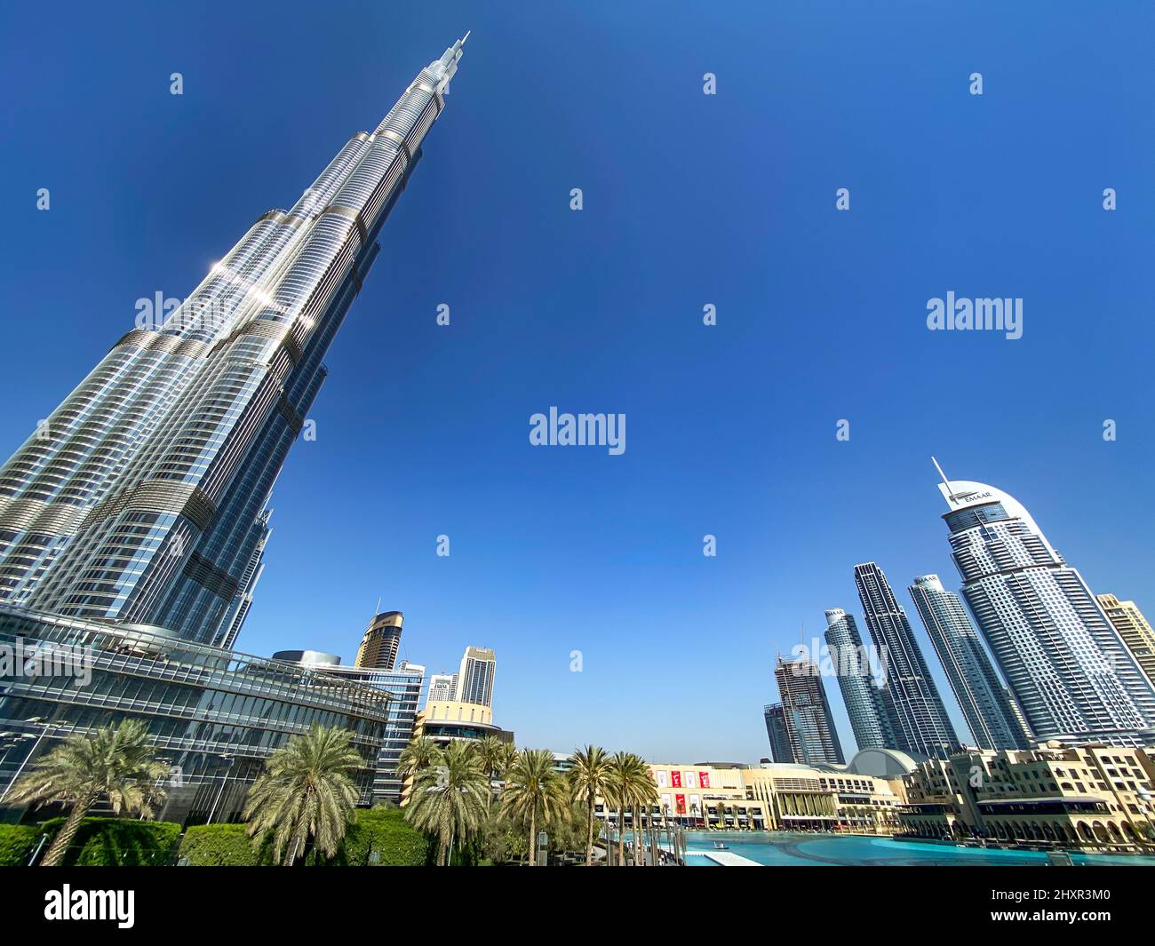 Il Burj Khalifa di Dubai e Centro commerciale di Dubai Foto Stock