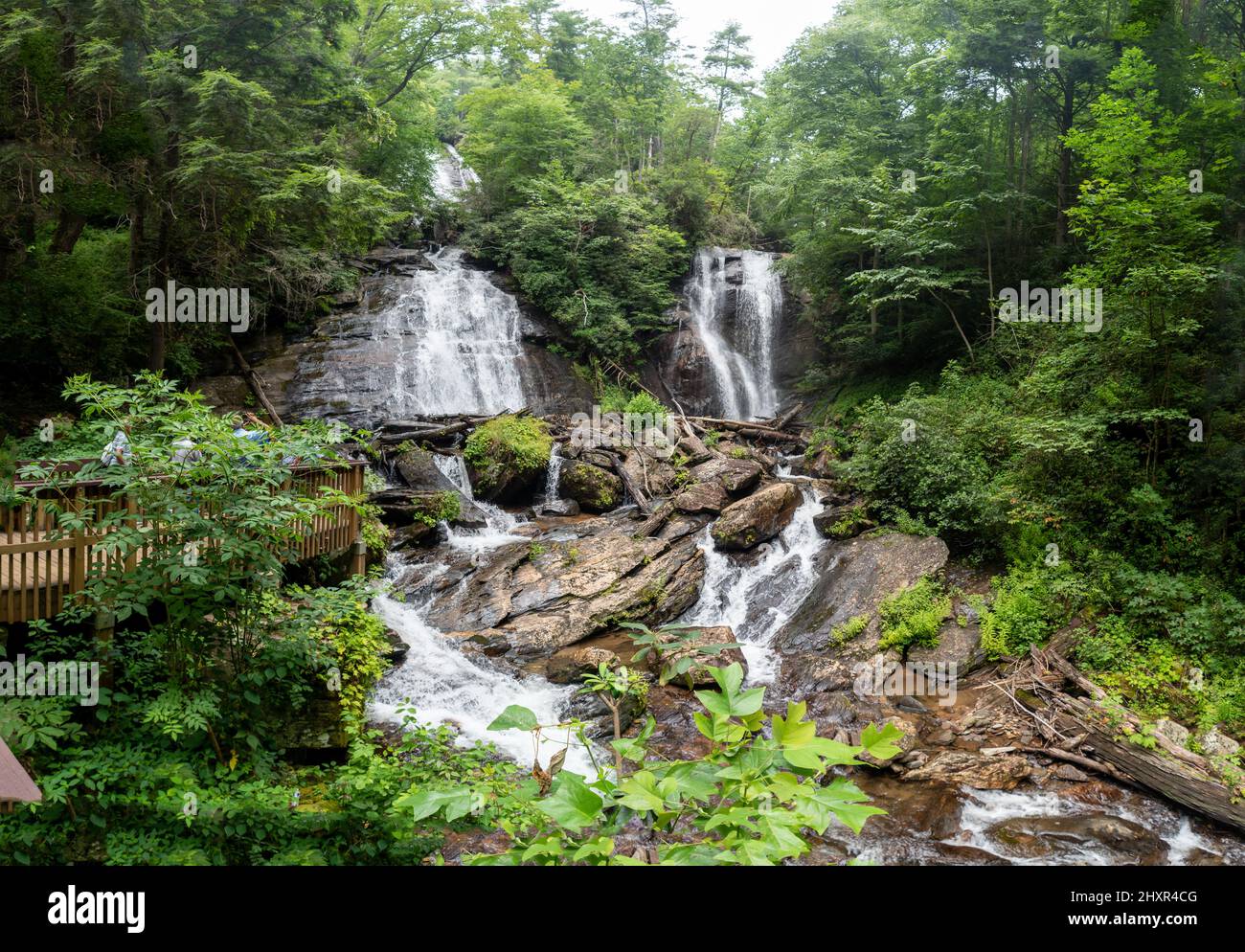 Anna Ruby Falls si trova nell'Unicoi state Park in Georgia Foto Stock