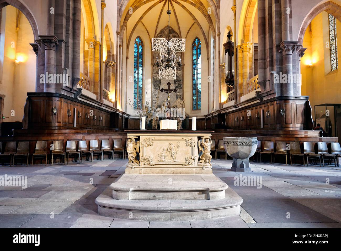 Francia, Strasburgo, Bas-Rhin, chiesa di San Tommaso. Foto Stock
