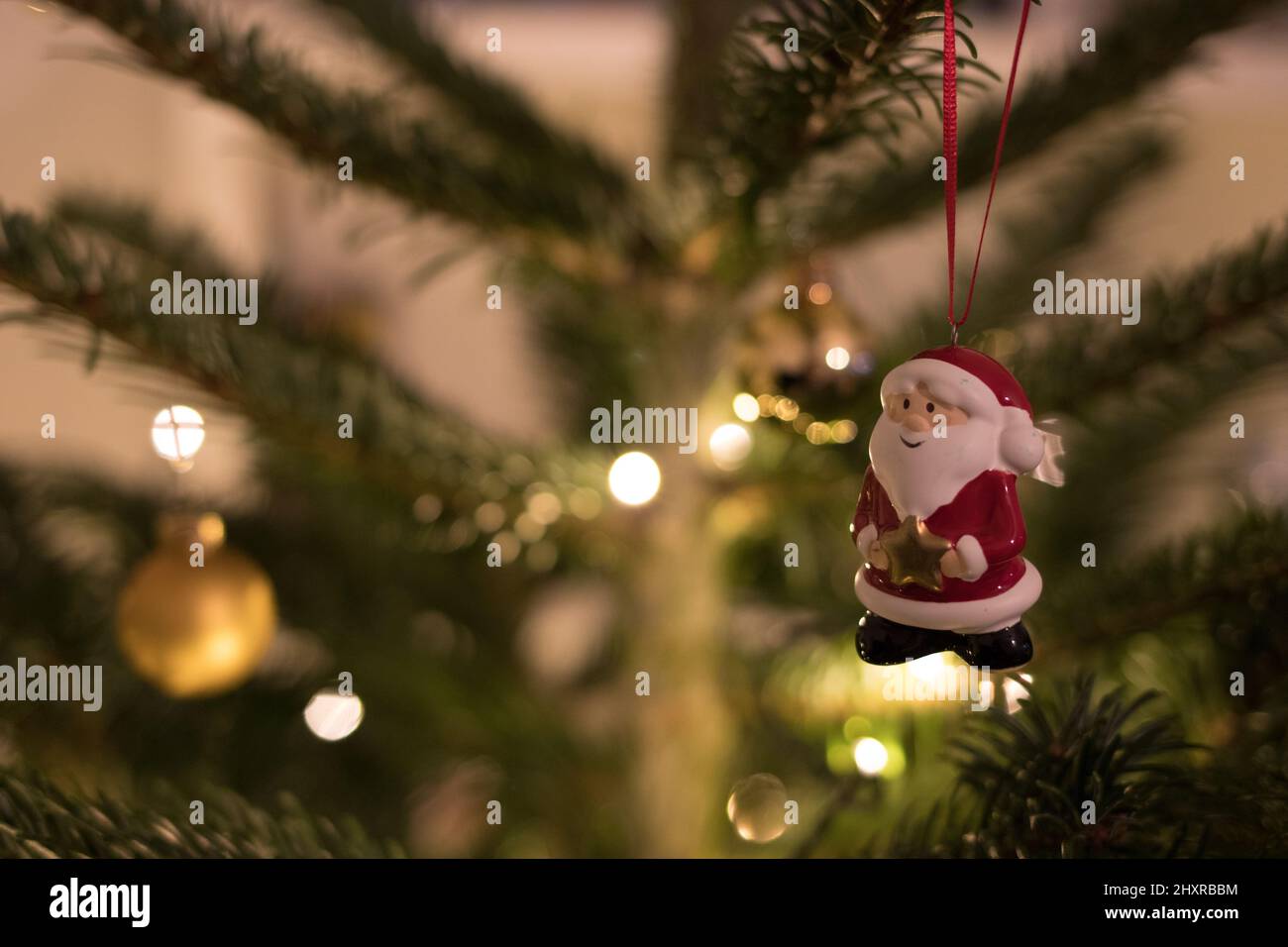 Babbo Natale figure albero decorazioni Foto Stock