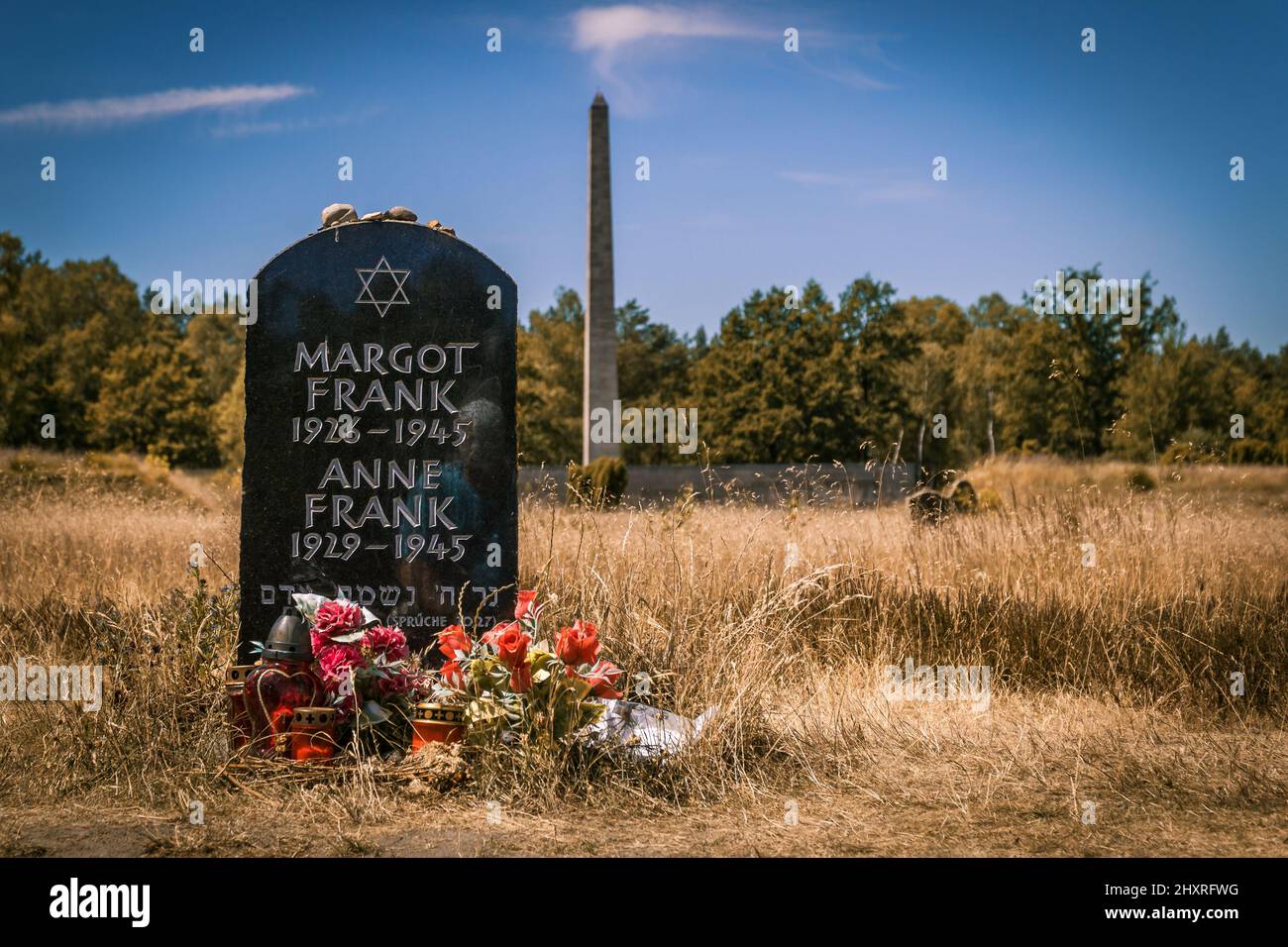 Tomba di Anna Frank e Margot Frank in Germania Foto Stock