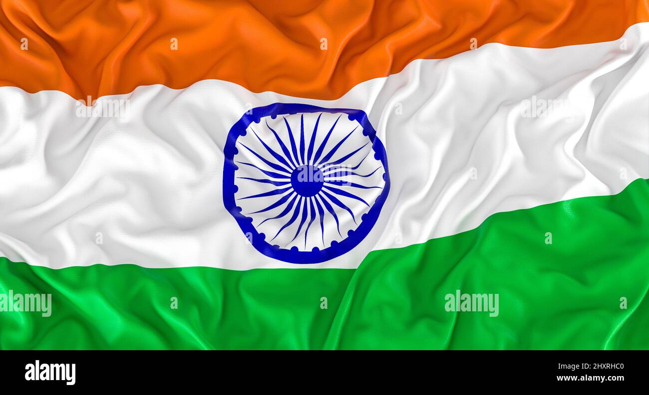 bandiera dell'india. 3d rappresentazione illustrazione Foto Stock