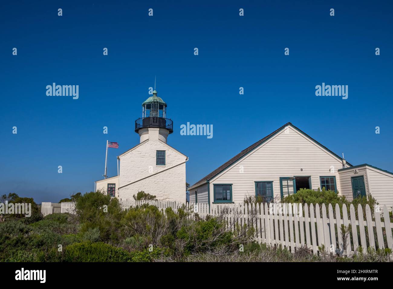 Il faro di Old Point Loma a San Diego, California Foto Stock