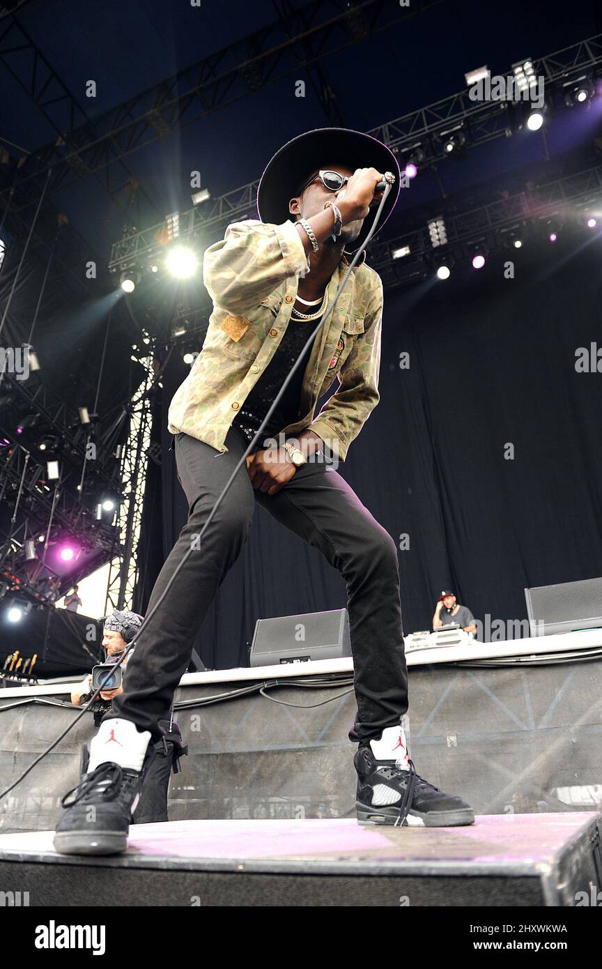 Theophilus London si esibisce dal vivo durante l'annuale Austin City Limits Music Festival 10th che si svolge presso lo Zilker Park in Texas, USA. Foto Stock