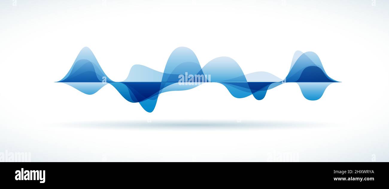 Onde sonore blu, sfondo astratto Vector Illustrazione Vettoriale