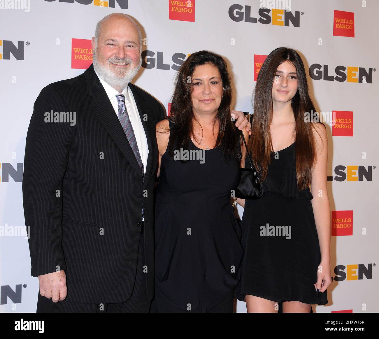 Rob Reiner, moglie Michele Singer e figlia che hanno partecipato all'annuale GLSEN RESPECT Awards 7th in onore di Chaz Bono tenuto presso il Beverly Hills Hotel di Beverly Hills, California, il 21 ottobre 2011. Foto Stock