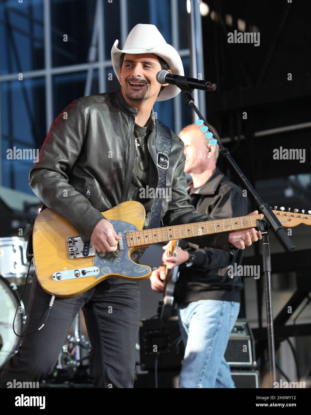 Brad Paisley durante il Good Morning America Live da Nashville alla Bridgestone Arena Foto Stock