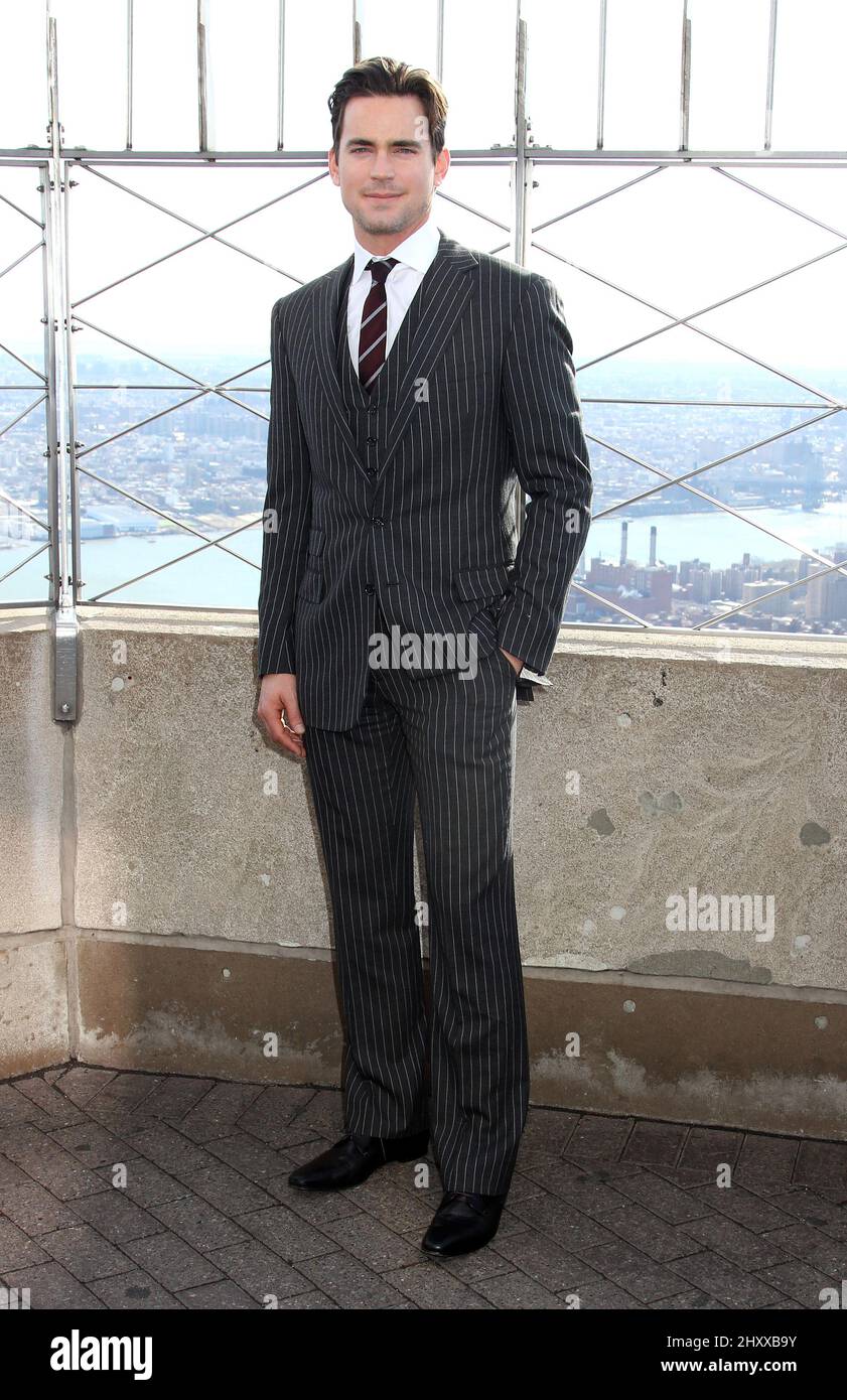 Matt Bomer della serie USA Network 'White Collar' visita l'Empire state Building a New York, USA. Foto Stock
