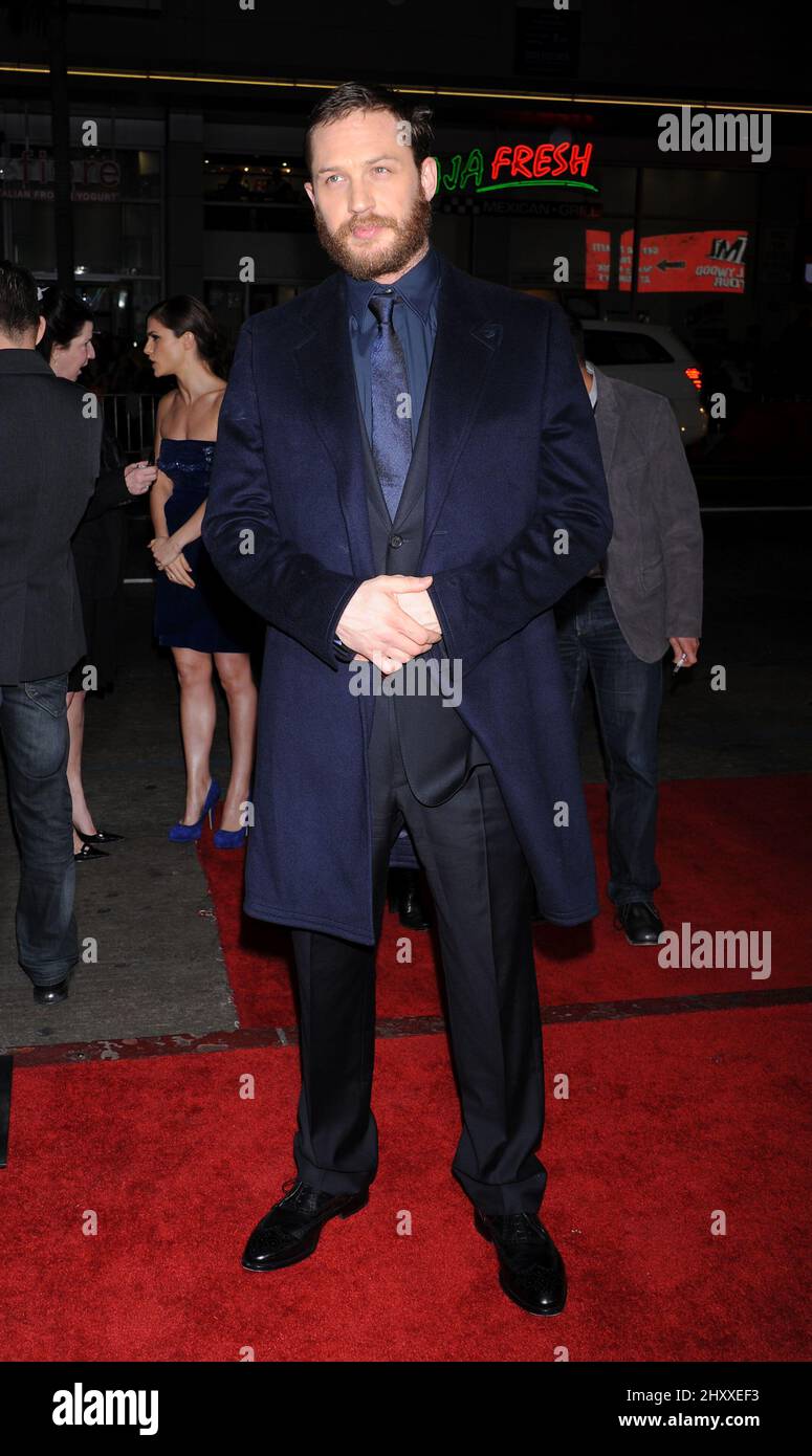 Tom Hardy durante la "This Moman War" Los Angeles Premiere tenuto al Chinese Theatre di Hollywood, California Foto Stock