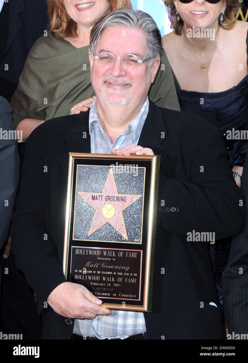 Matt Groening partecipa alla sua cerimonia a Hollywood a Los Angeles, USA. Foto Stock