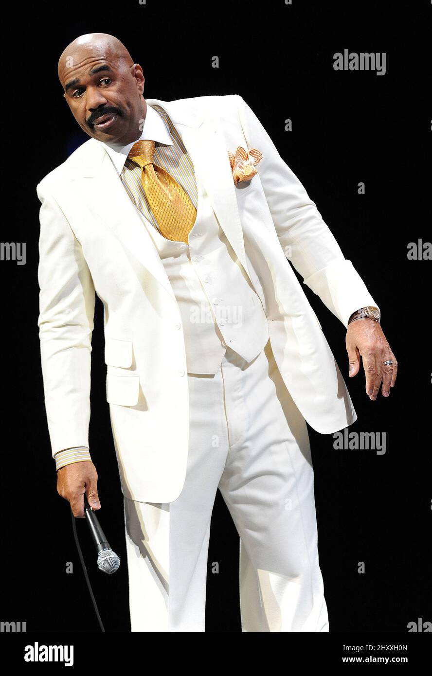 Steve Harvey durante il tour Grand finale del 2012 al Durham Performing Arts Center, North Carolina Foto Stock