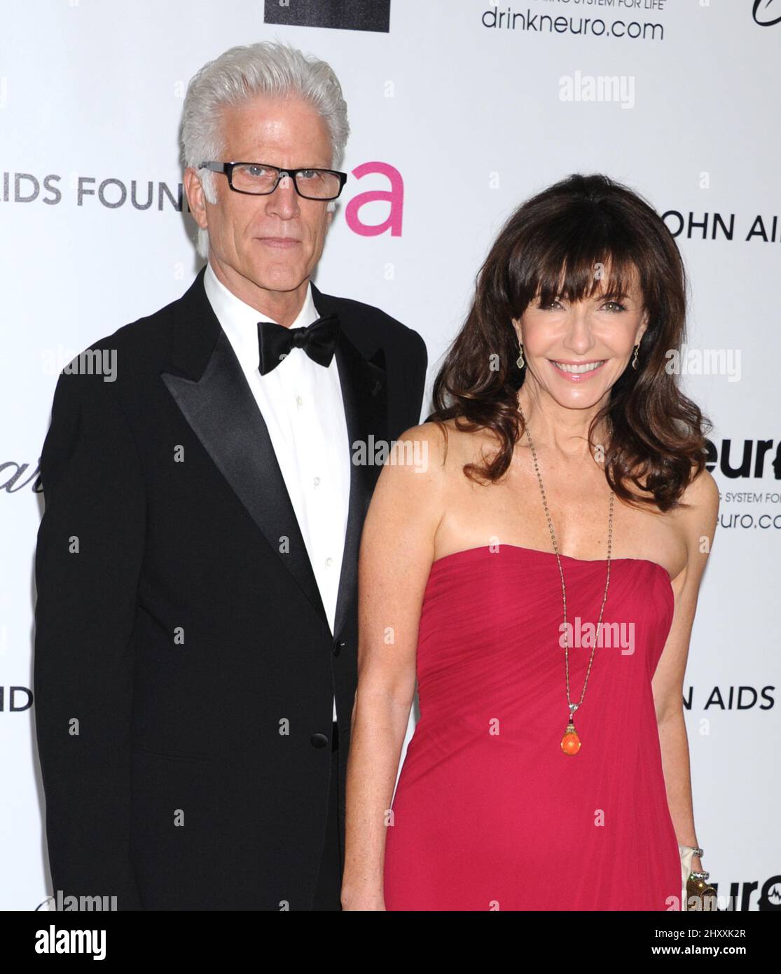 Ted dansen e Mary Steenburgen all'Elton John AIDS Foundation Academy Awards, festa di osservazione a West Hollywood Park, California Foto Stock