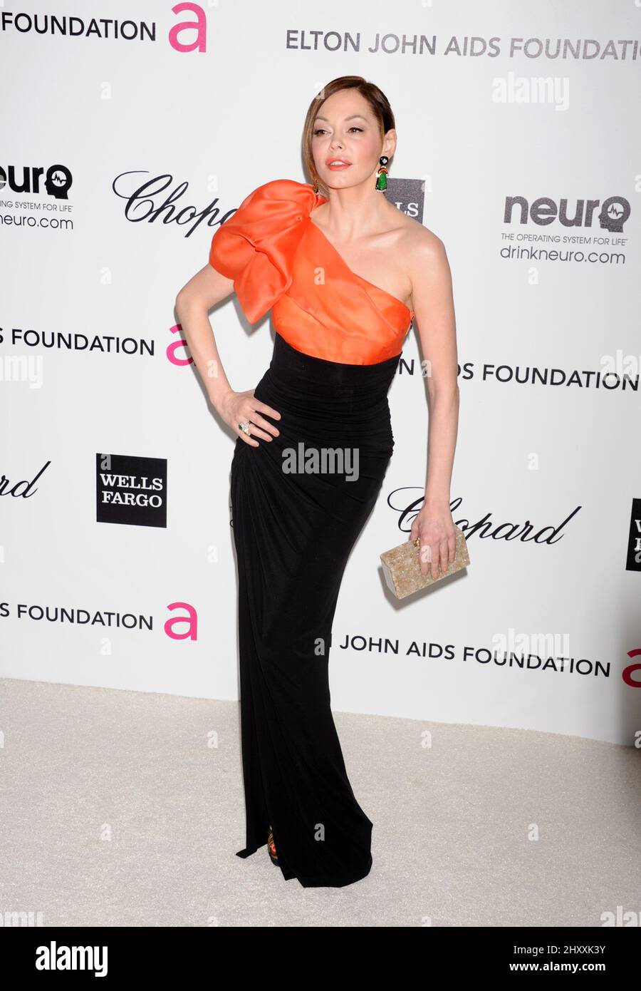 Rose McGowan all'Elton John AIDS Foundation Academy Awards, festa di osservazione a West Hollywood Park, California Foto Stock