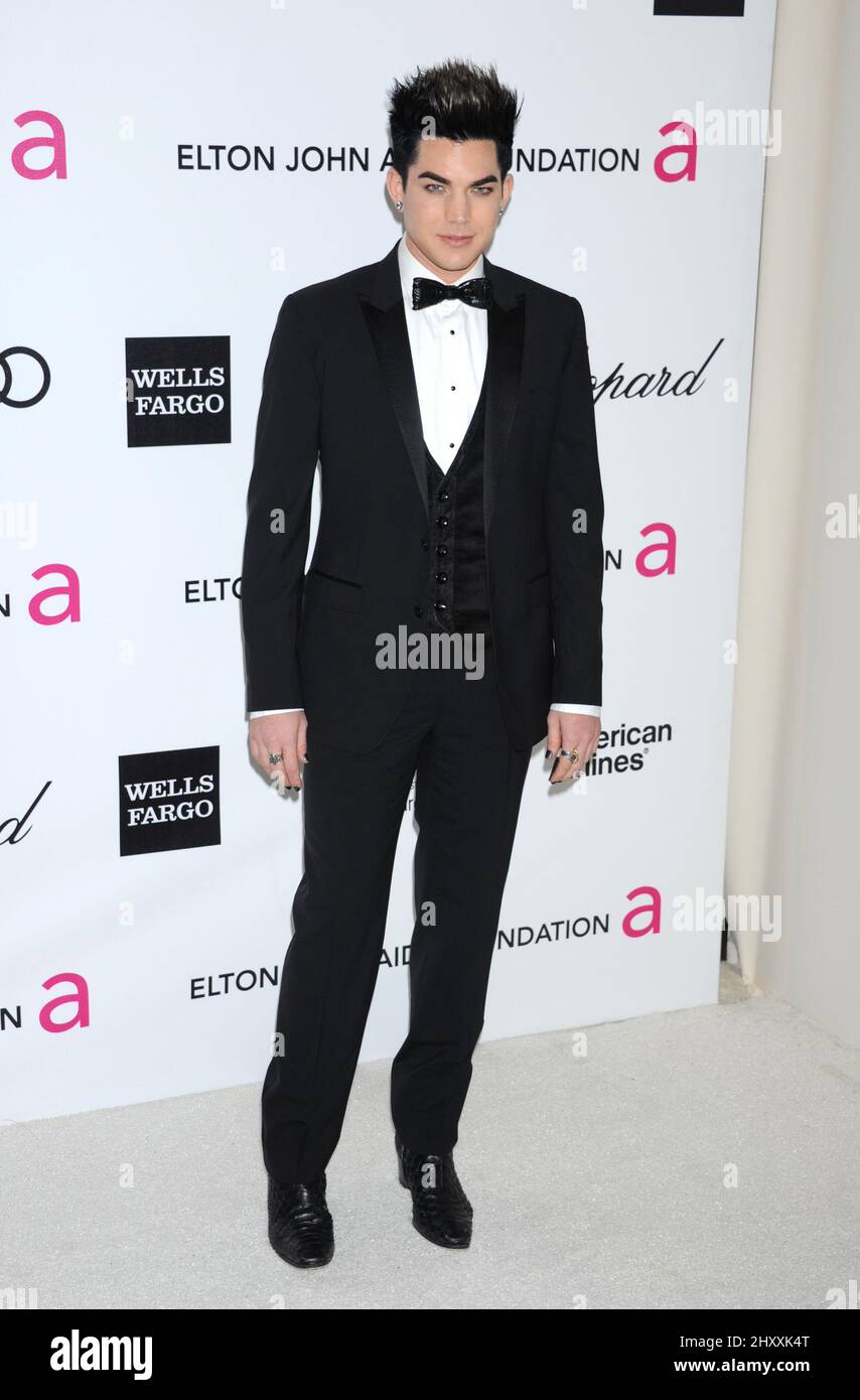 Adam Lambert all'Elton John AIDS Foundation Academy Awards, festa di osservazione a West Hollywood Park, California Foto Stock