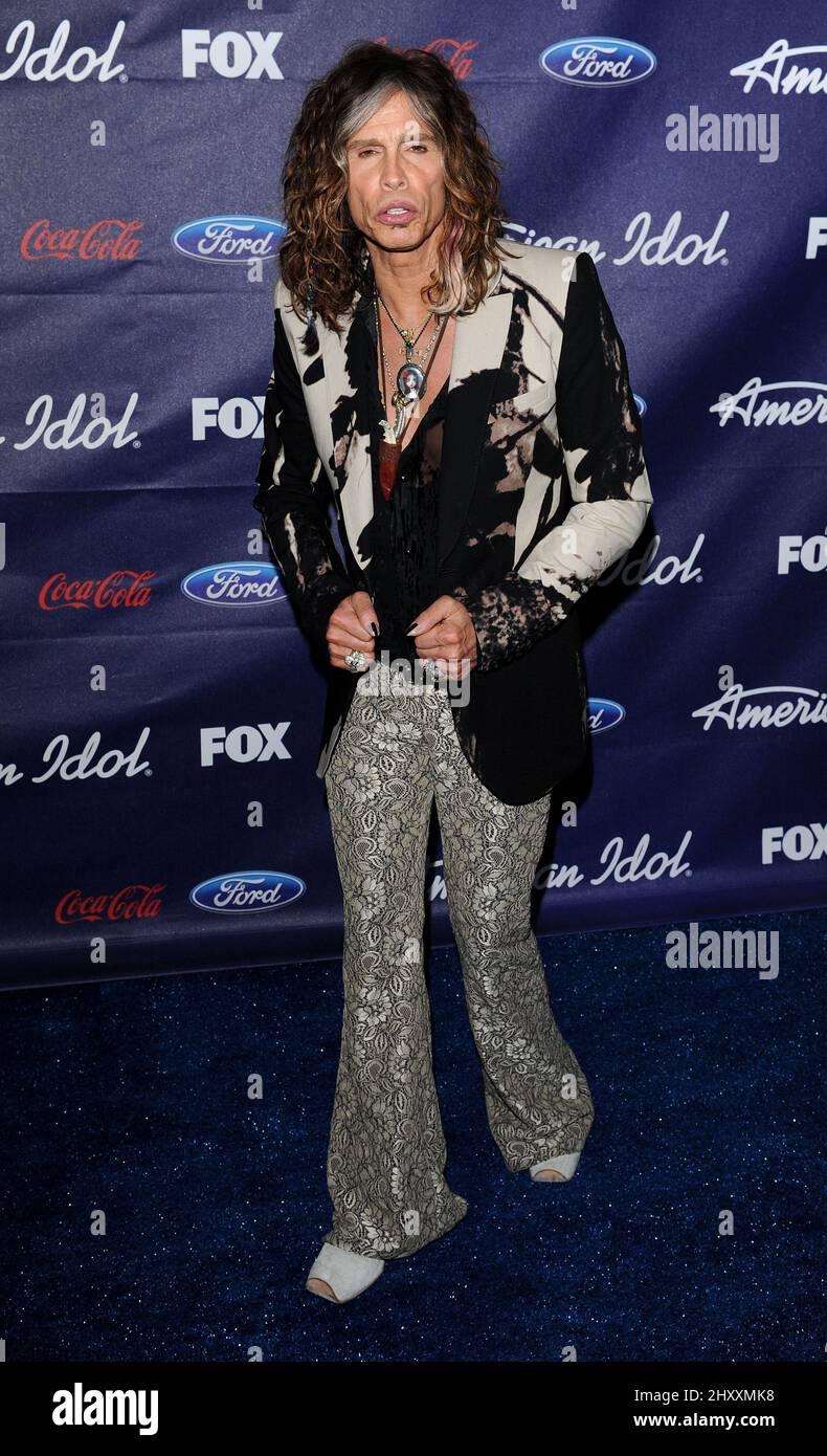 Steven Tyler durante l'American Idol Top Finalists Party tenutosi a The Grove, California Foto Stock