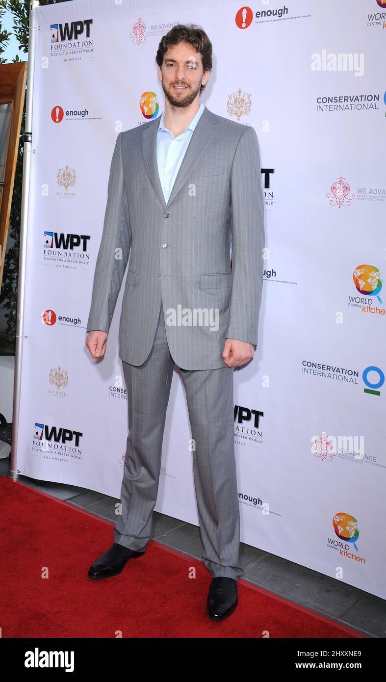 Pau Gasol partecipa all'evento di kickoff "WPT Playing for a Better World" della World Poker Tour Foundation, tenuto al Bazaar da Jose Andres e SLS Hotel a Los Angeles, USA. Foto Stock