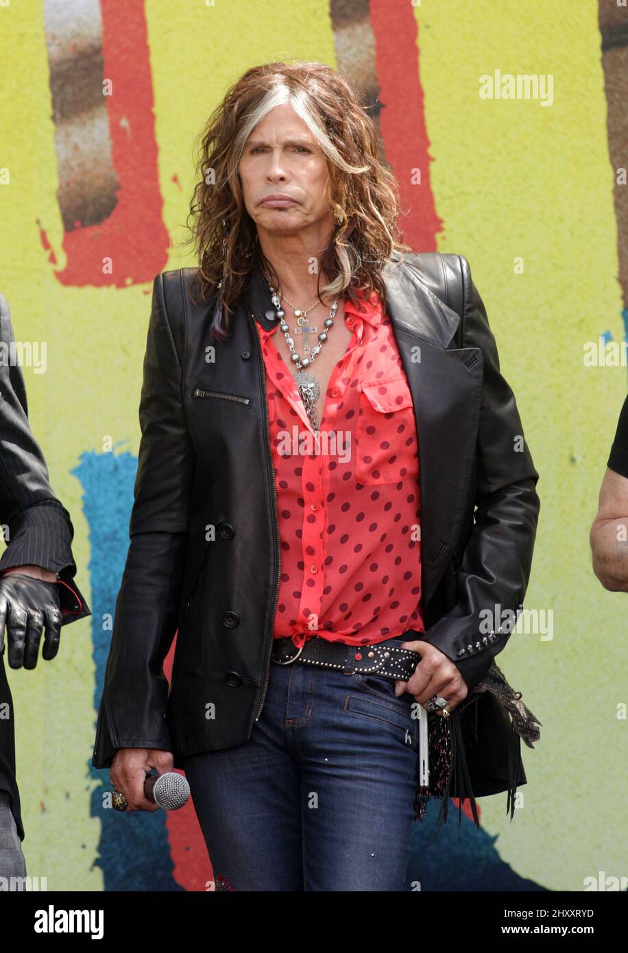 Steven Tyler all'Aerosmith: Global Warming Tour Announcement a Los Angeles, USA. Foto Stock