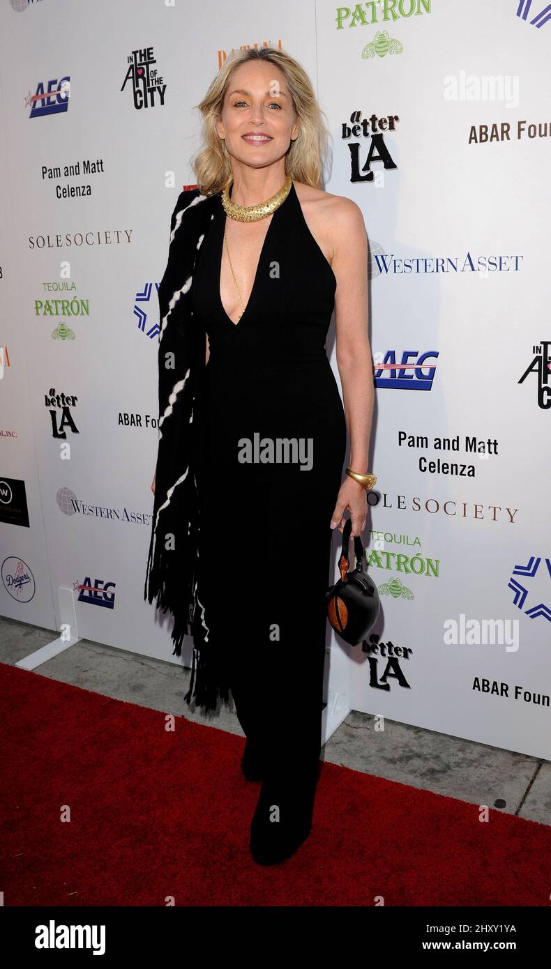Sharon Stone durante L'annuale 1st DI LOS ANGELES nell'arte della City Flagship Fundraiser tenuto alla Vibiana, California Foto Stock