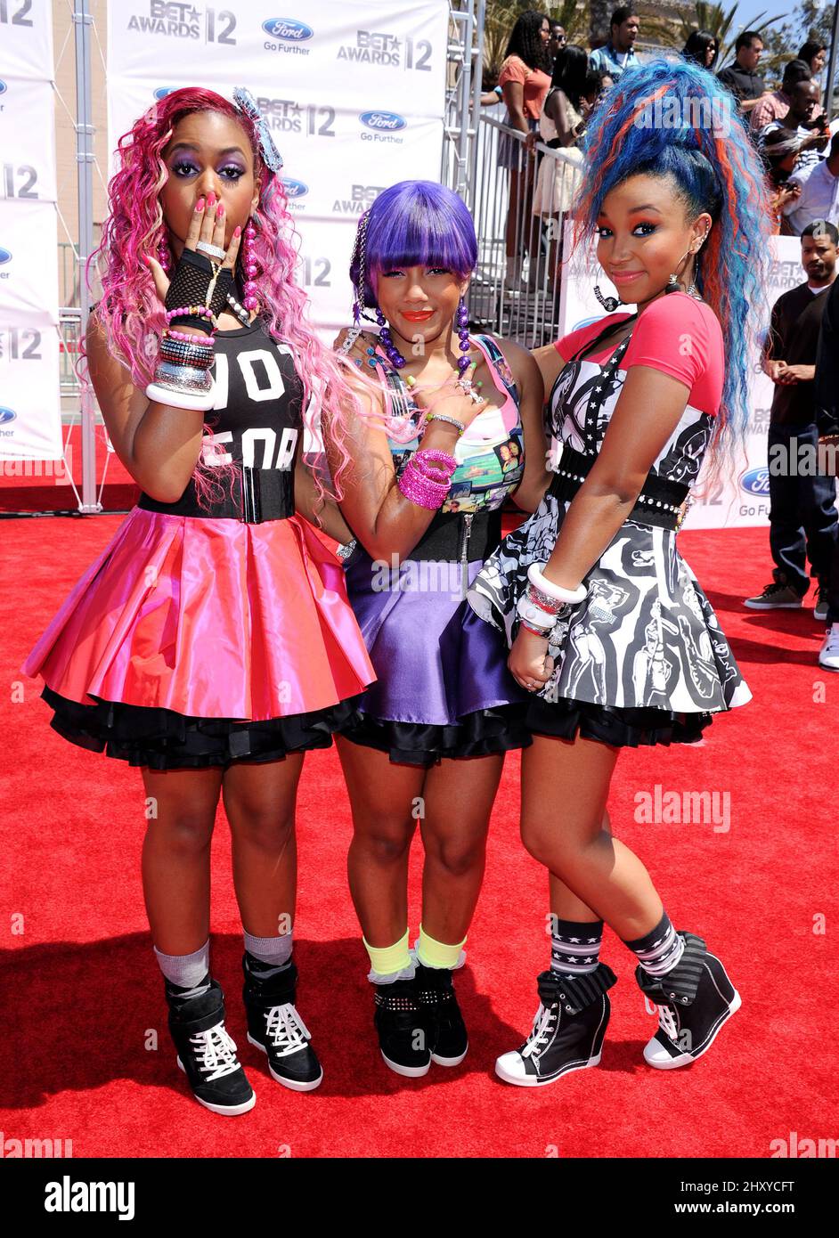 OMG Girlz in arrivo al 2012 BET Awards il 1 luglio 2012 a Los Angeles, California. Foto Stock