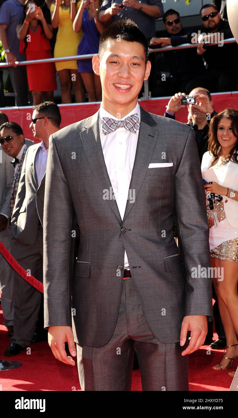 Jeremy Lin arriva al 2012 ESPY Awards che si tiene al Nokia Center di Los Angeles. Foto Stock