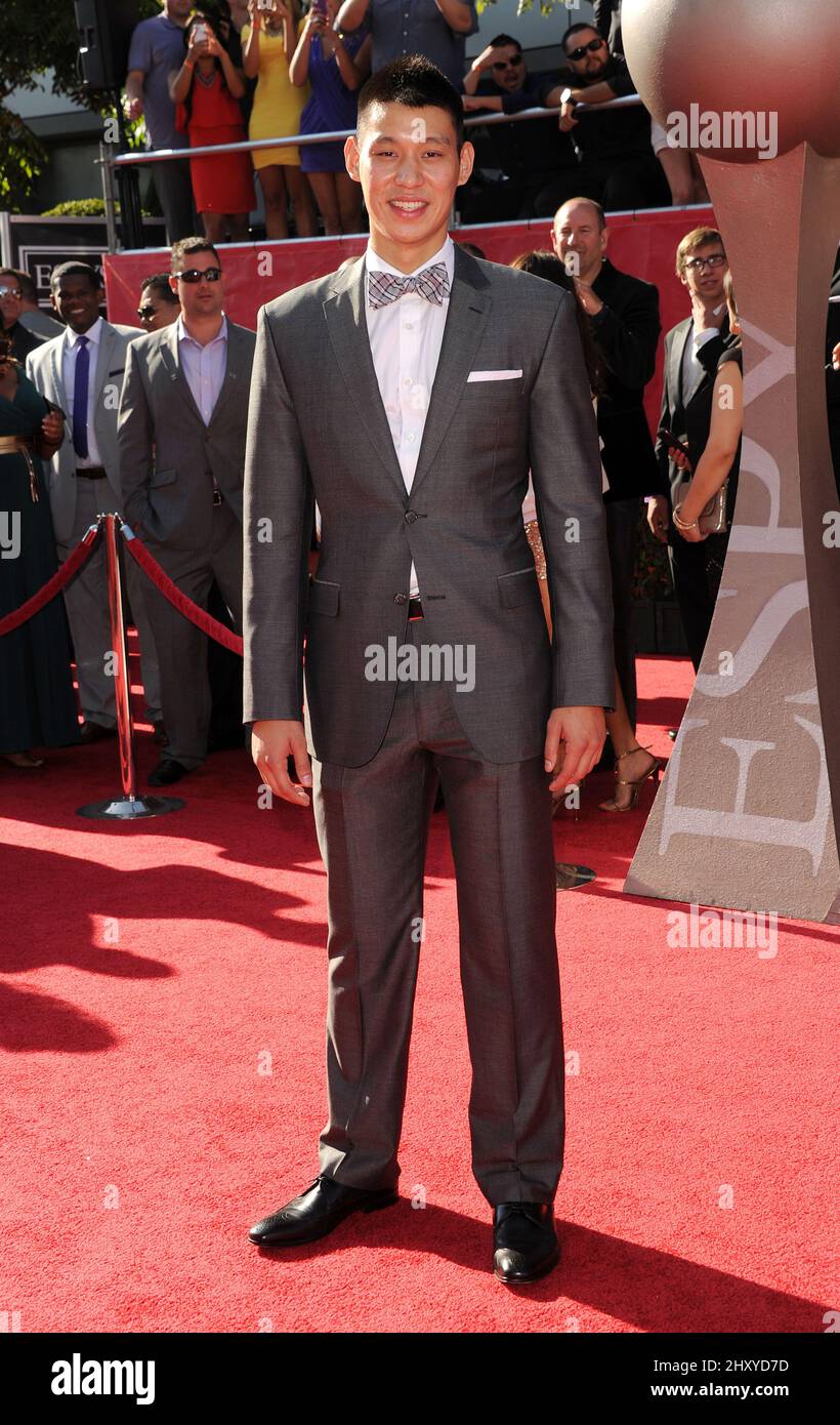 Jeremy Lin arriva al 2012 ESPY Awards che si tiene al Nokia Center di Los Angeles. Foto Stock