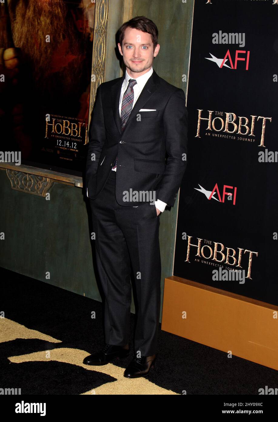 Elijah Wood partecipa alla prima "The Hobbit: An Unexpected Journey" tenutasi al Teatro Ziegfeld di New York, USA. Foto Stock